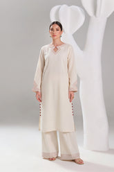 2 PIECE SOLID LAWN SUIT – BONE WHITE
