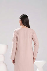 2 PIECE SOLID LAWN SUIT – ALMOND BEIGE