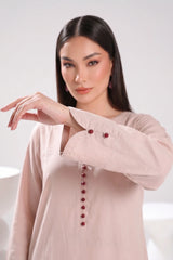2 PIECE SOLID LAWN SUIT – ALMOND BEIGE