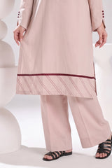 2 PIECE SOLID LAWN SUIT – ALMOND BEIGE