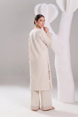 2 PIECE SOLID LAWN SUIT – BONE WHITE