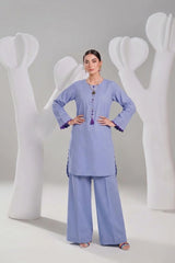2 PIECE SOLID LAWN SUIT – LAVENDER