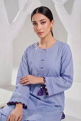 2 PIECE SOLID LAWN SUIT – LAVENDER