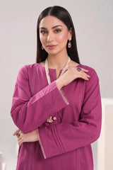 2 PIECE SOLID LAWN SUIT – MAGENTA
