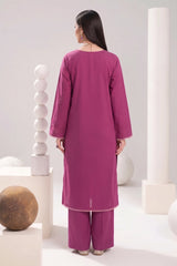 2 PIECE SOLID LAWN SUIT – MAGENTA