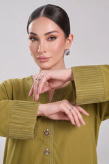 2 PIECE SOLID LAWN SUIT – OLIVE GREEN
