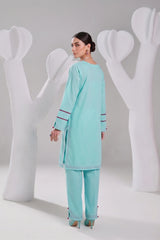 2 PIECE SOLID LAWN SUIT – PASTEL CYAN