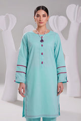 2 PIECE SOLID LAWN SUIT – PASTEL CYAN