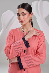 2 PIECE SOLID LAWN SUIT – PEACH CORAL