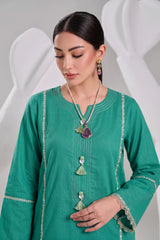 2 PIECE SOLID LAWN SUIT – TURQUOISE GREEN