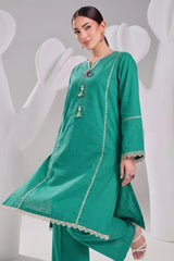 2 PIECE SOLID LAWN SUIT – TURQUOISE GREEN