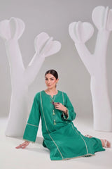 2 PIECE SOLID LAWN SUIT – TURQUOISE GREEN