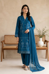 3 PIECE - EMBROIDERED LAWN SUIT
