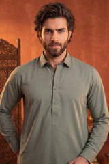 COOL OLIVE GREEN MENS STITCHED