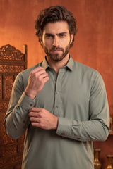 COOL OLIVE GREEN MENS STITCHED