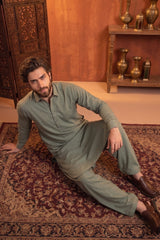 COOL OLIVE GREEN MENS STITCHED