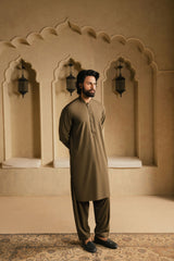 OSKAR OLIVE GREEN MENS STITCHED