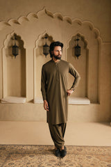 OSKAR OLIVE GREEN MENS STITCHED
