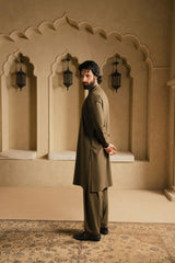 OSKAR OLIVE GREEN MENS STITCHED